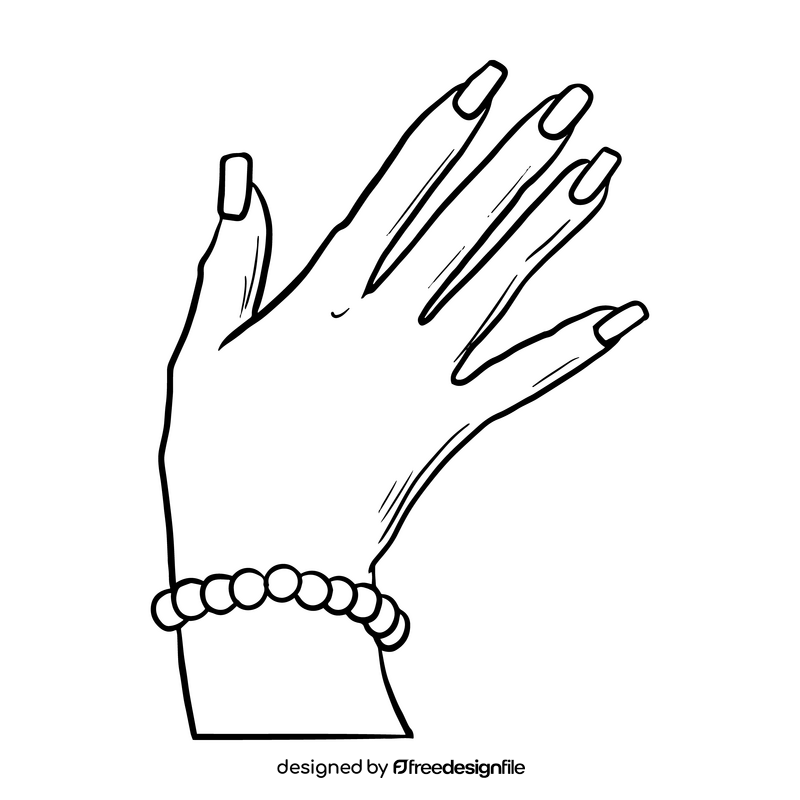 Manicure black and white clipart