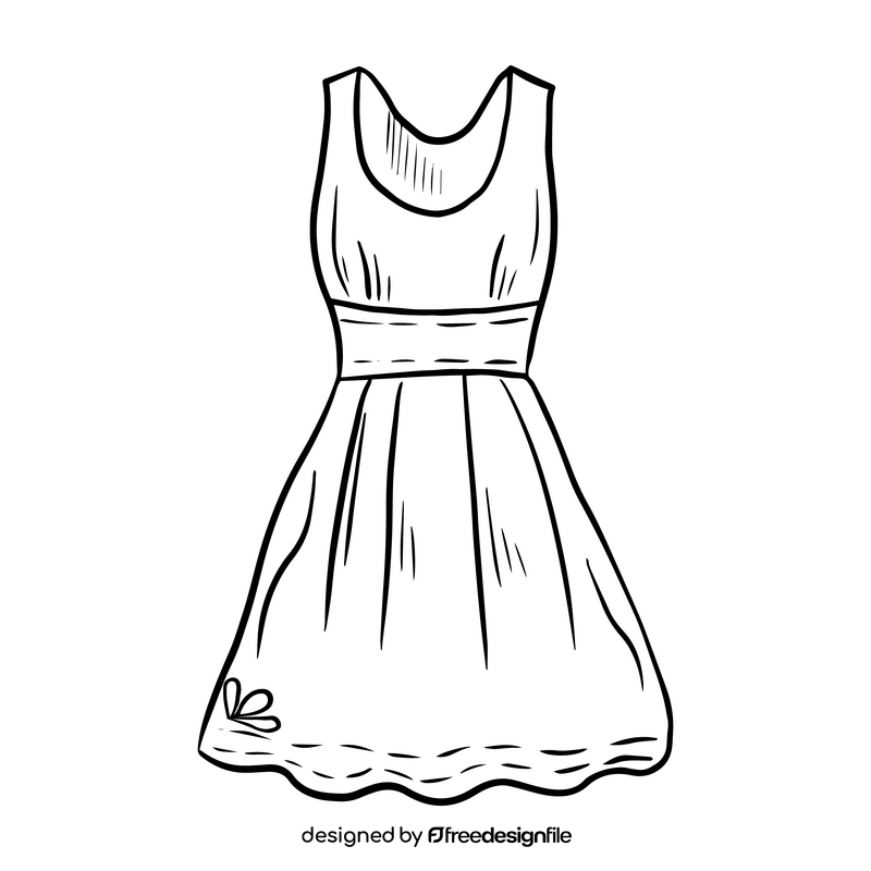 Dress black and white clipart vector free download
