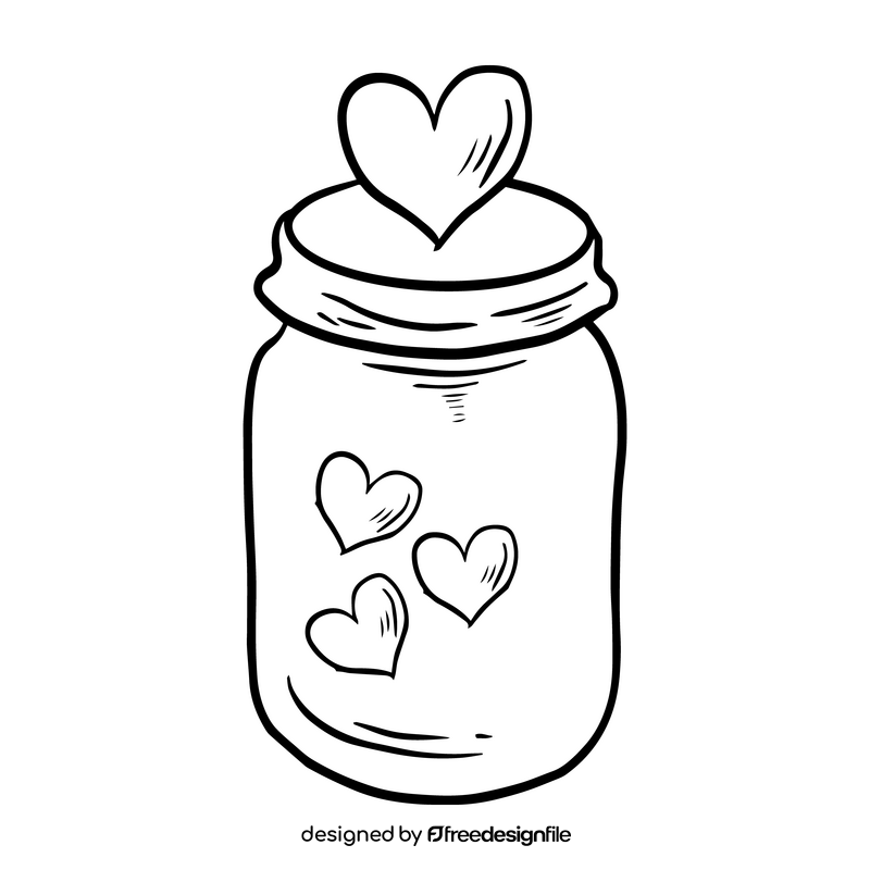 Jar for women accessories black and white clipart