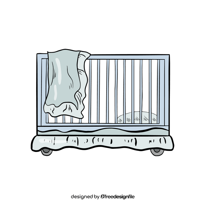 Baby cot bed illustration clipart