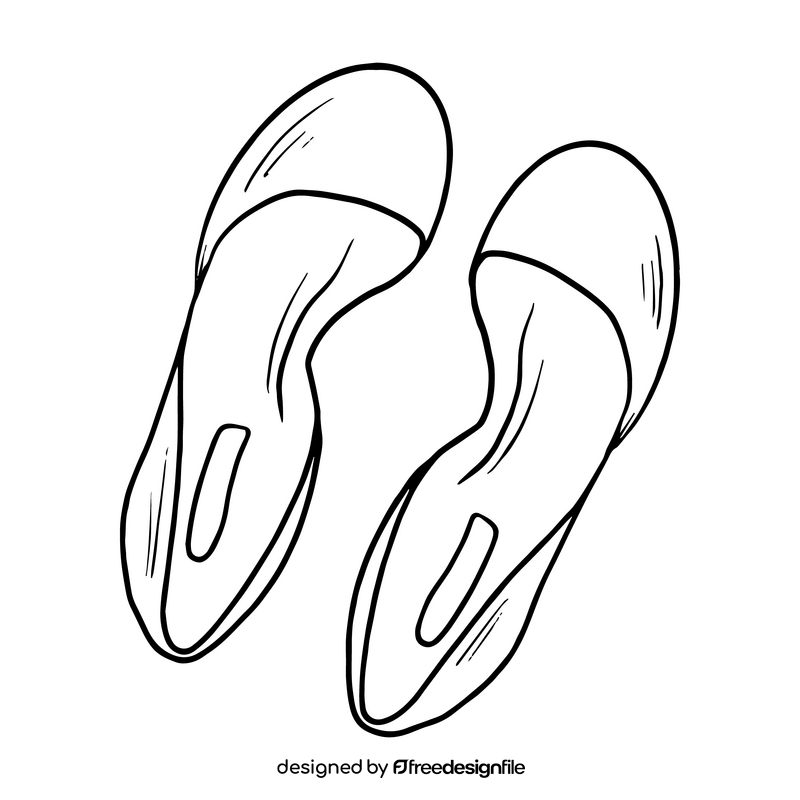 Girls ballet flats black and white clipart
