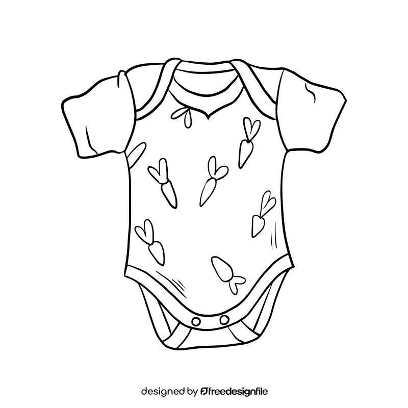 Baby's loose jacket black and white clipart