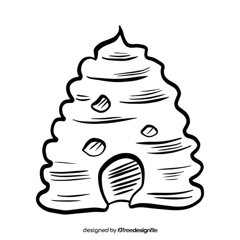 Bee hive black and white clipart