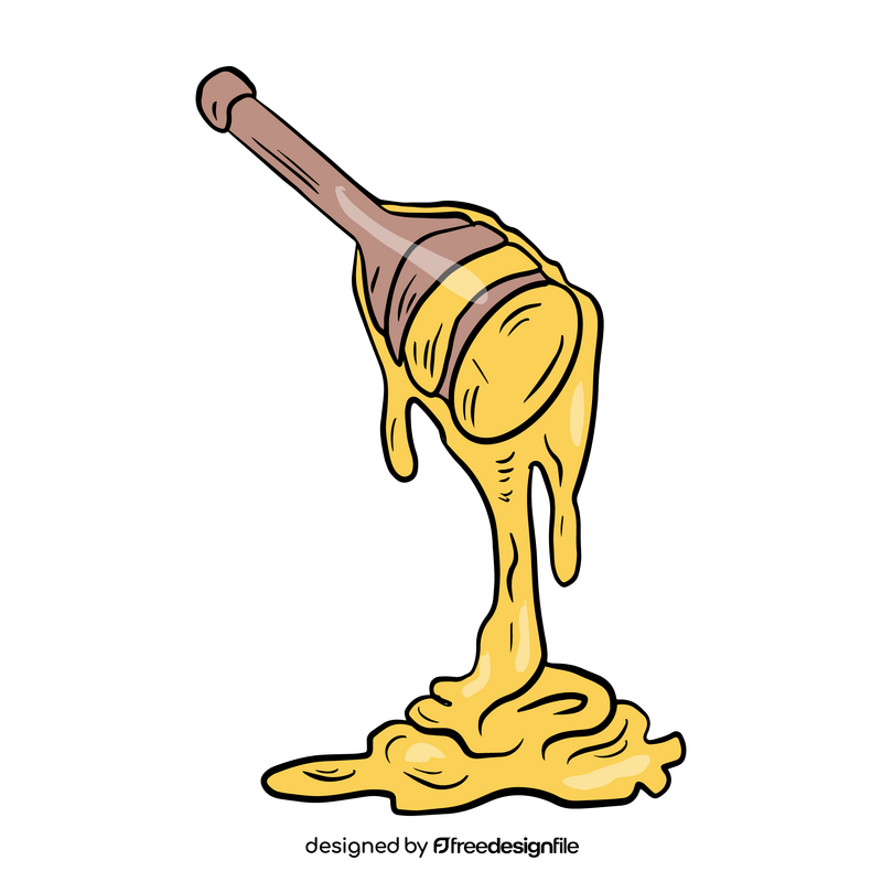Wooden honey stirrer clipart