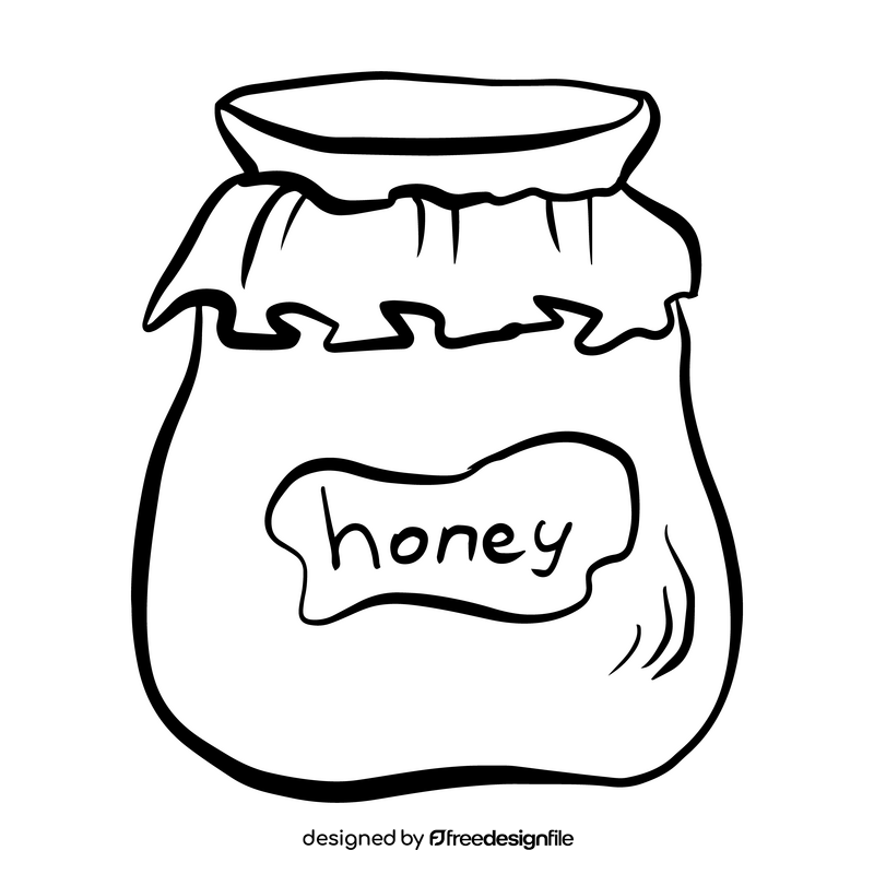 Jar of honey black and white clipart