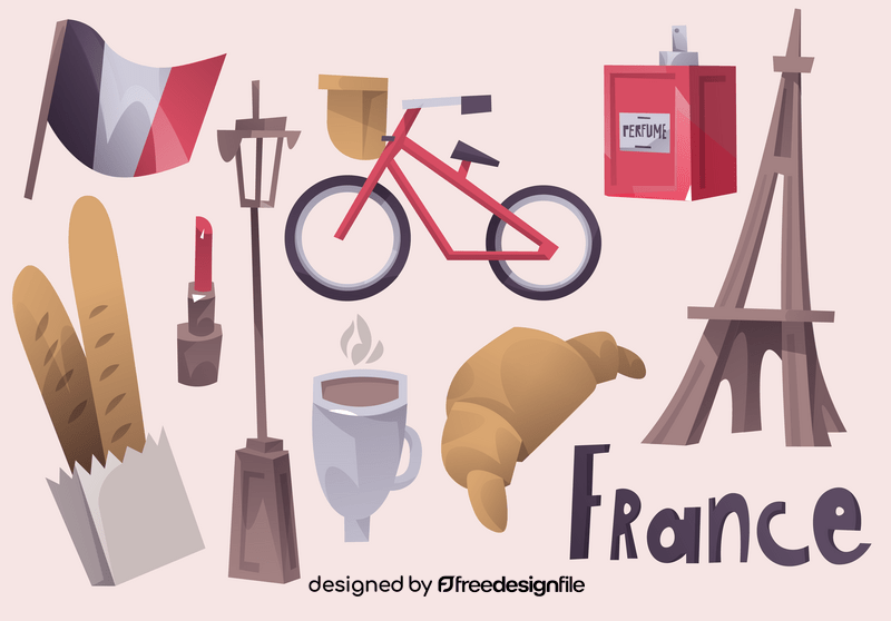 France icon set vector
