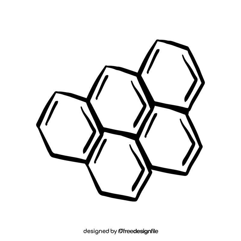 Honeycomb drawing black and white clipart