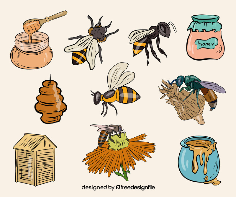 Bee illustration vector