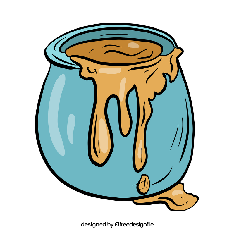 Jar of honey cartoon clipart