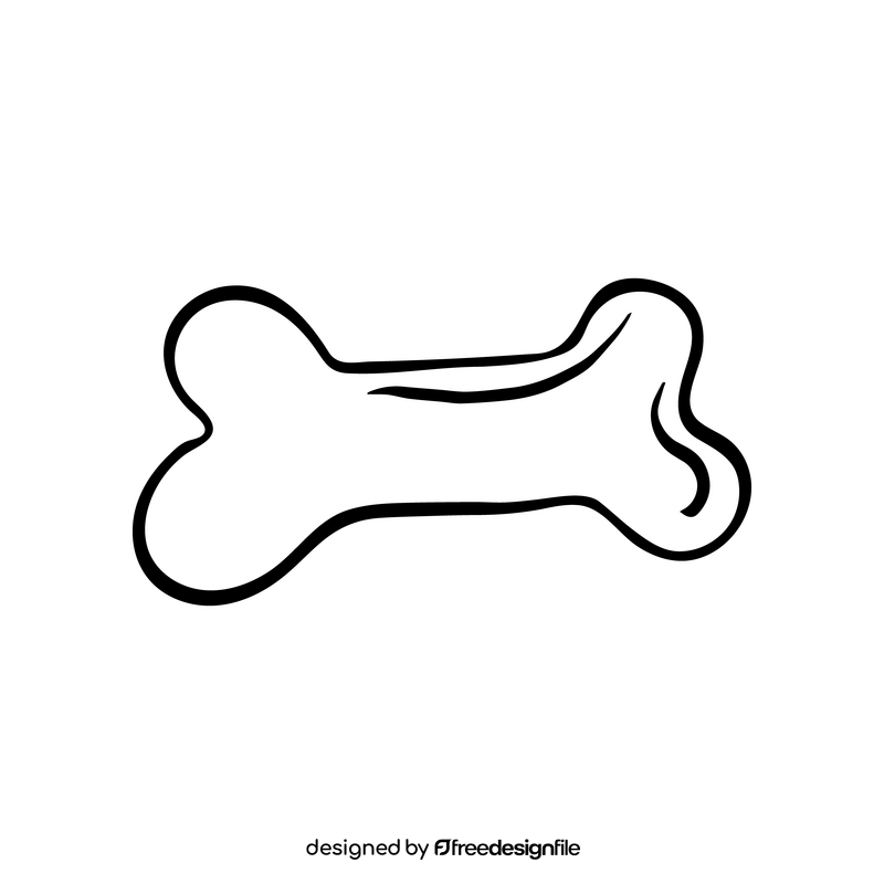 Free bone drawing black and white clipart