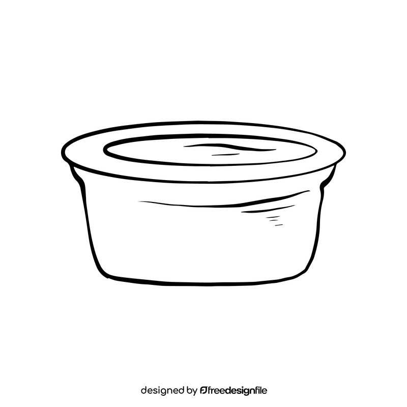 Pet drinking bowl black and white clipart