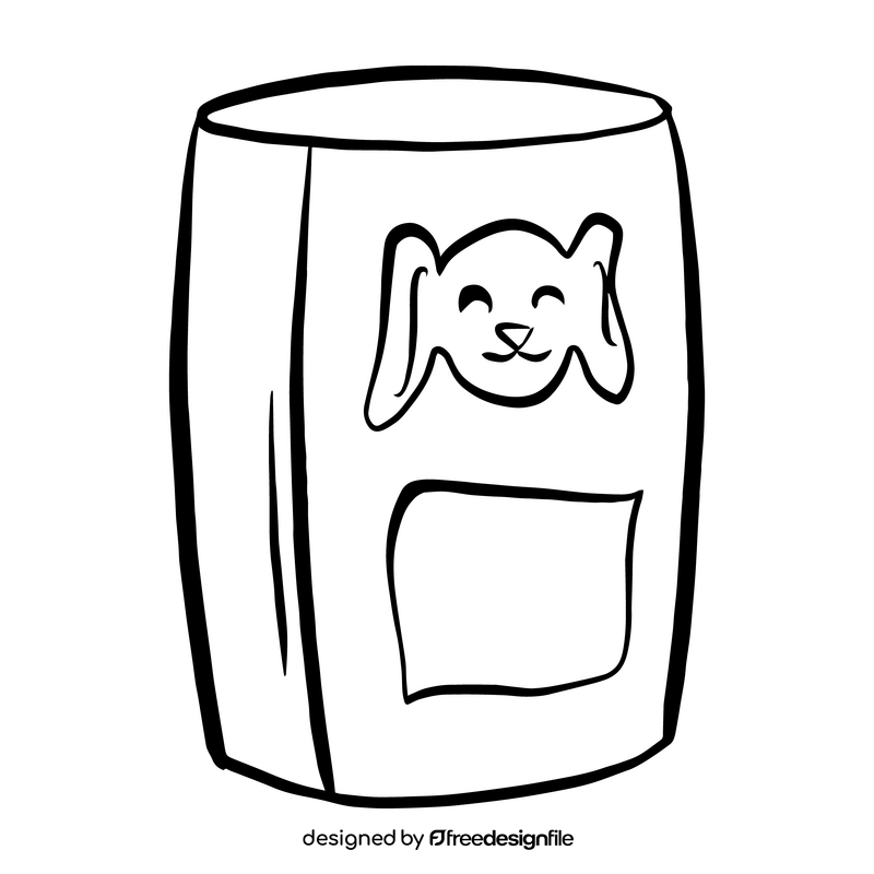 Pet box black and white clipart