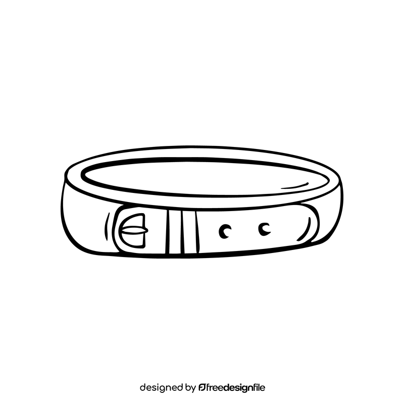Dog collar illustration black and white clipart vector free download