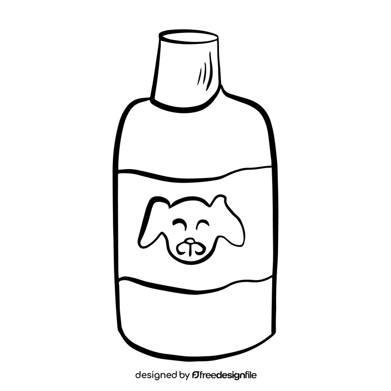 Pet shampoo illustration black and white clipart