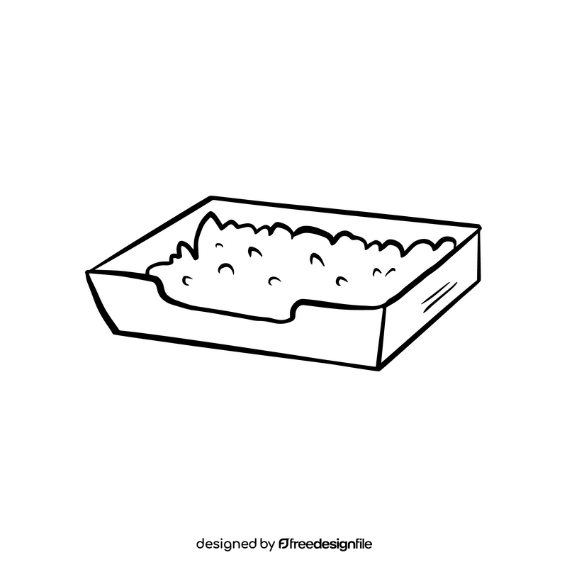 Pet tray for food black and white clipart