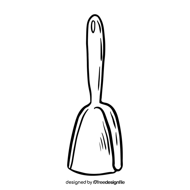 Pet food scoop black and white clipart