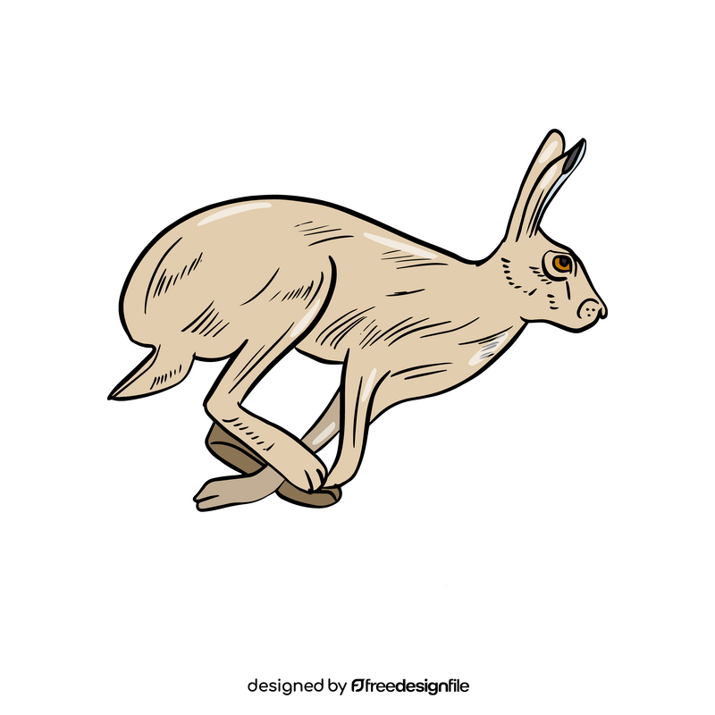 Running hare cartoon clipart