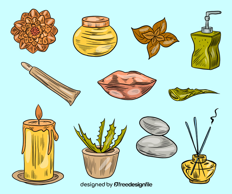Cosmetics for spa set vector
