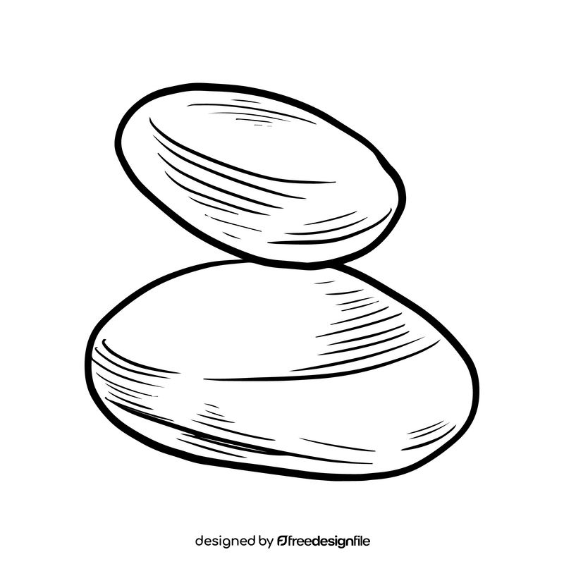 Cartoon stones black and white clipart