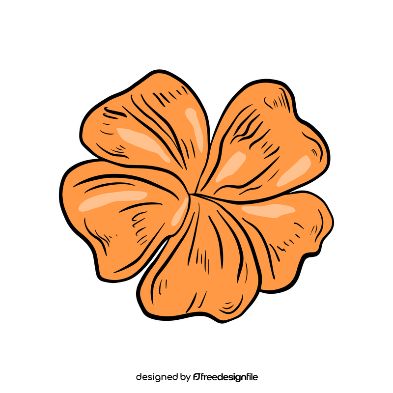 Orange flower drawing clipart