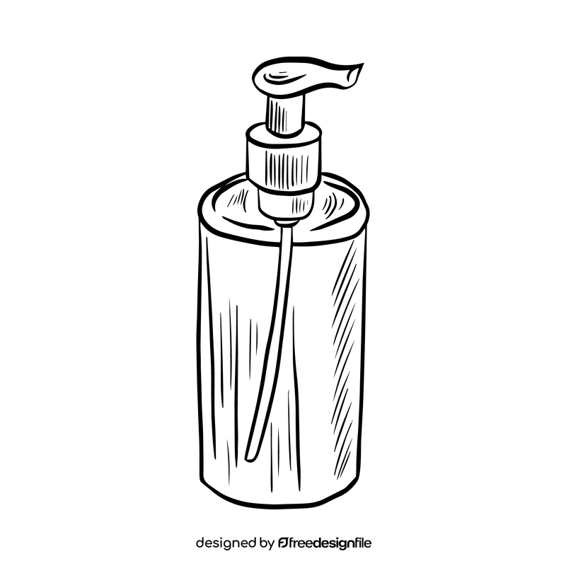 Bottle for spa black and white clipart