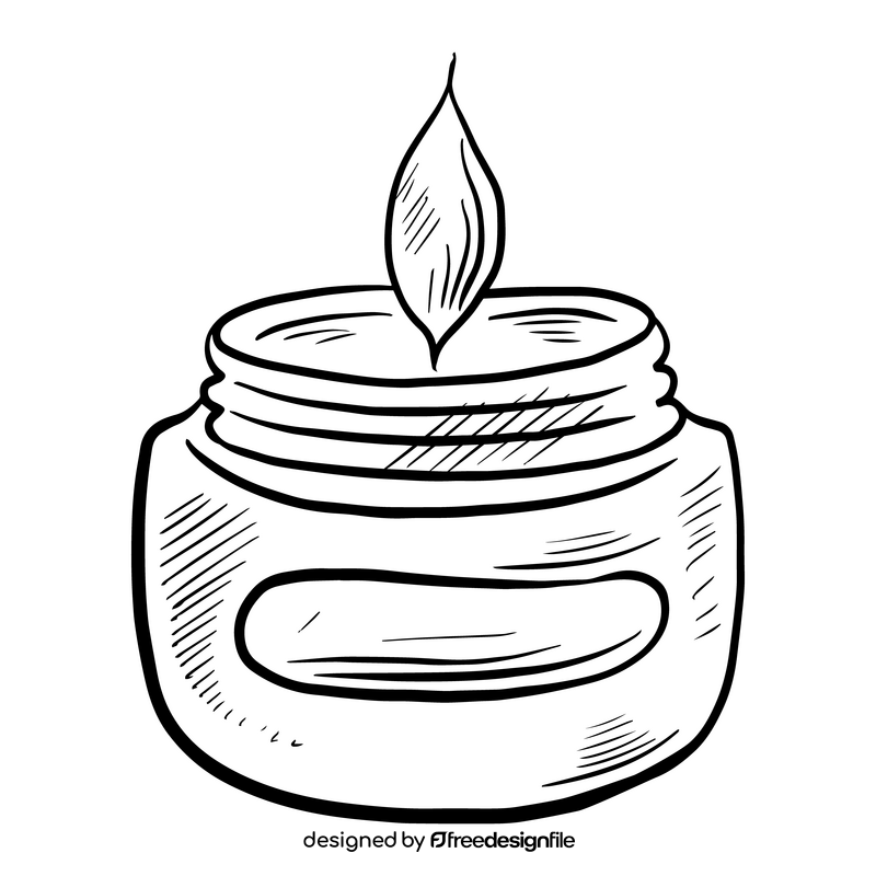 Free candle for cosmetics black and white clipart