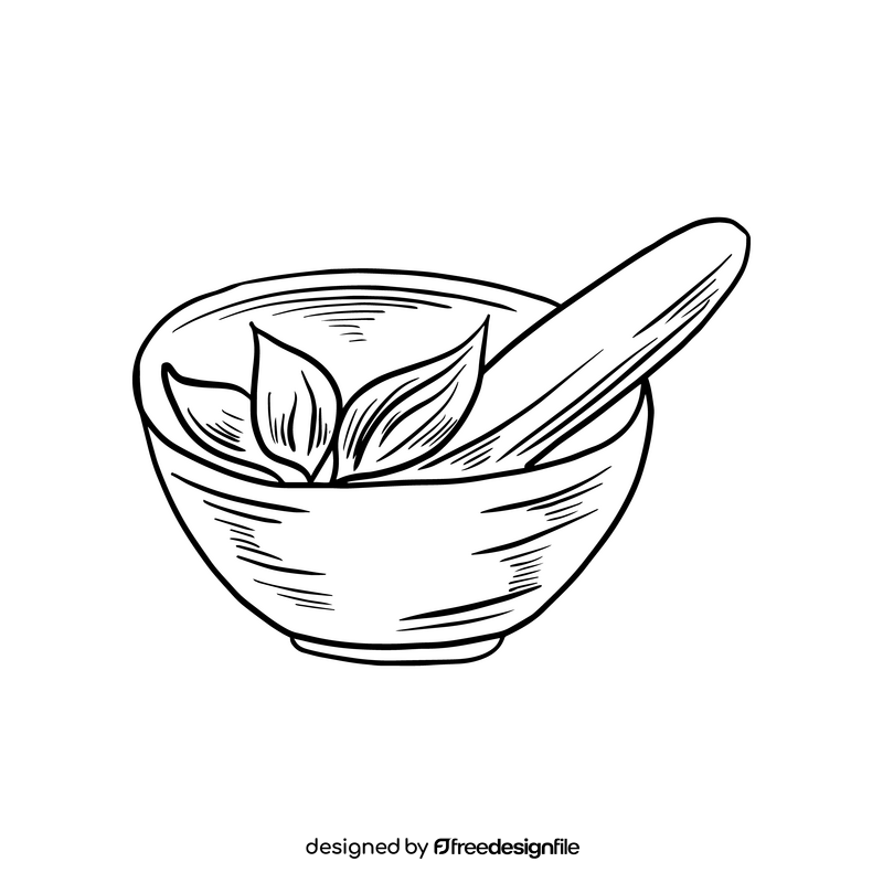 Spa bowl black and white clipart