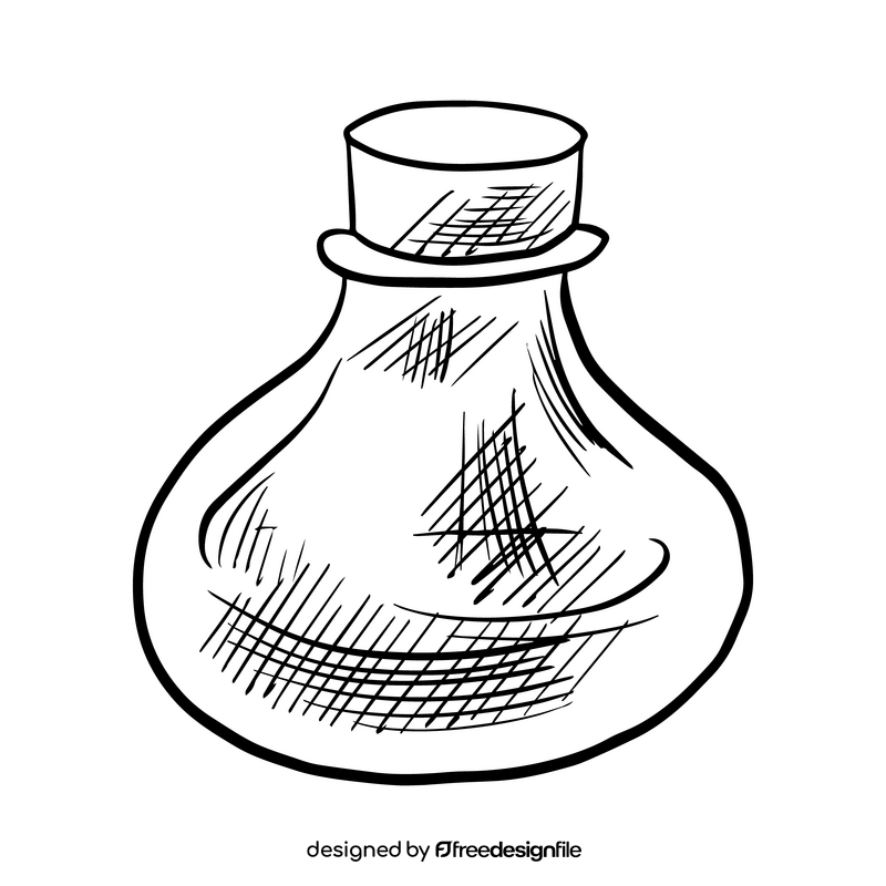 Cosmetic aroma oil black and white clipart