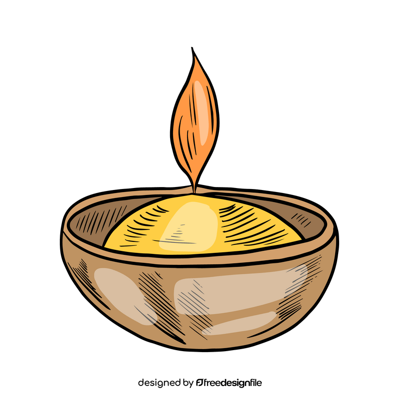 Cartoon candle bowl clipart