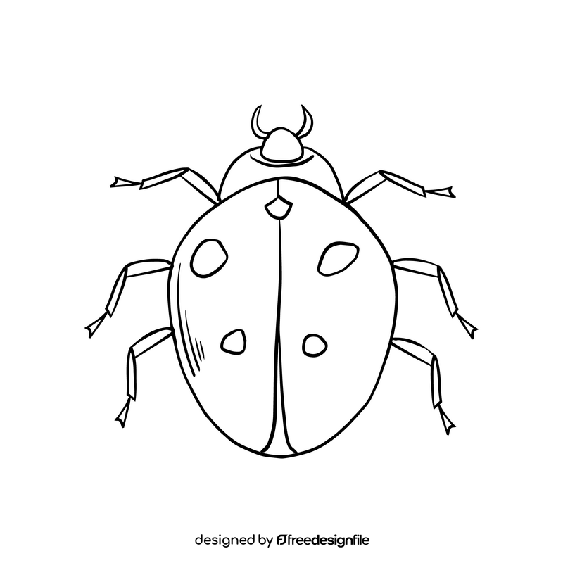 Ladybug black and white clipart