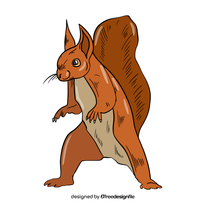 Orange squirrel drawing clipart