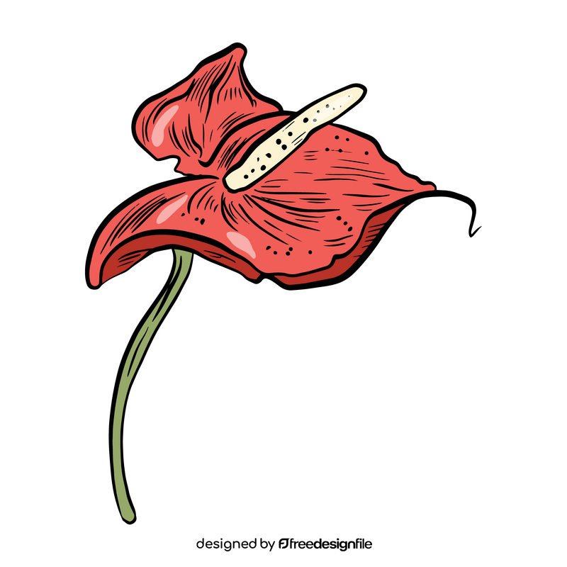 Red flower leaf clipart