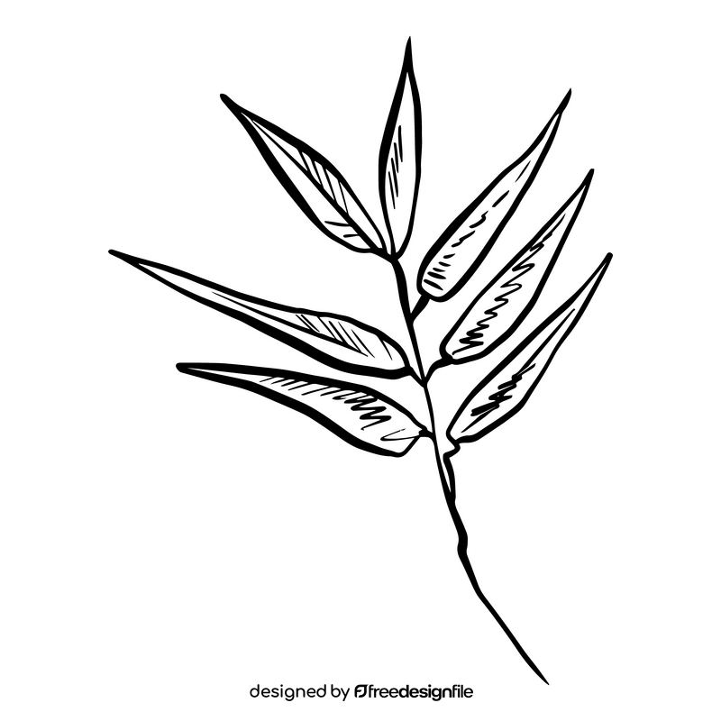 Leaf black and white clipart