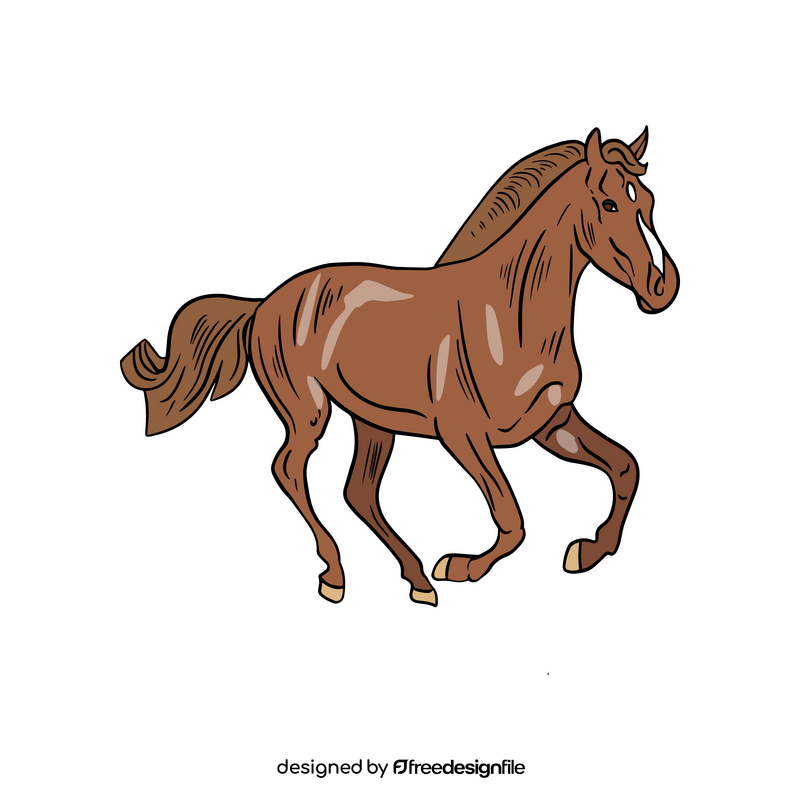 Horse running clipart