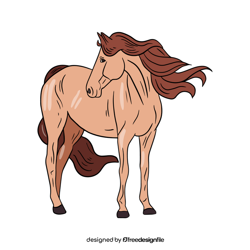 Cute mare, female horse clipart