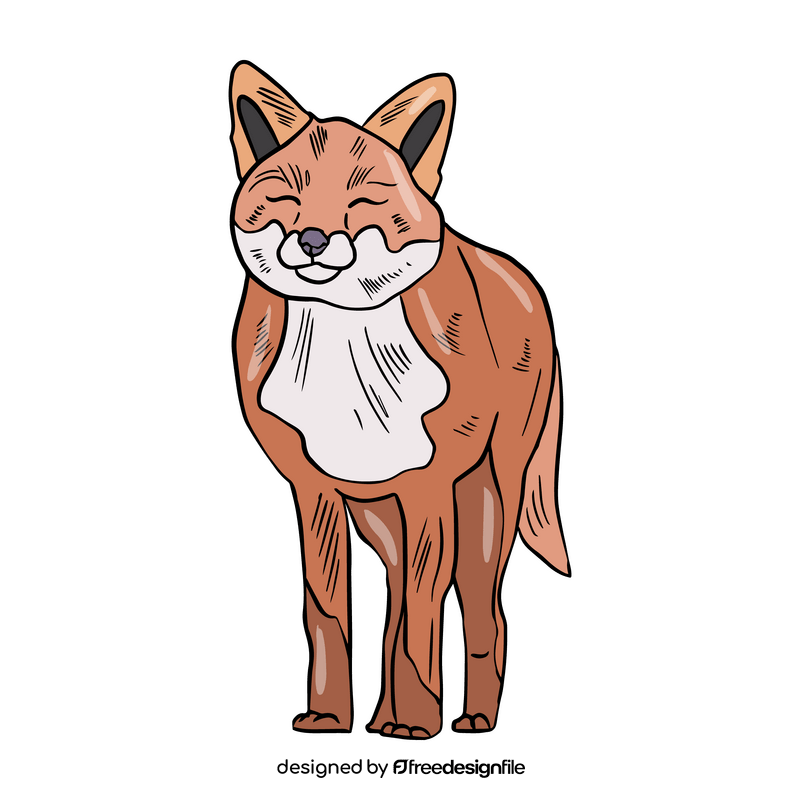 Cute fox illustration clipart