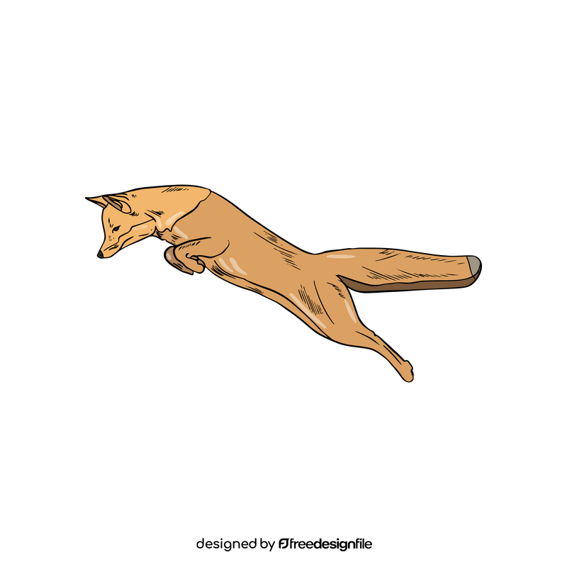 Jumping fox clipart