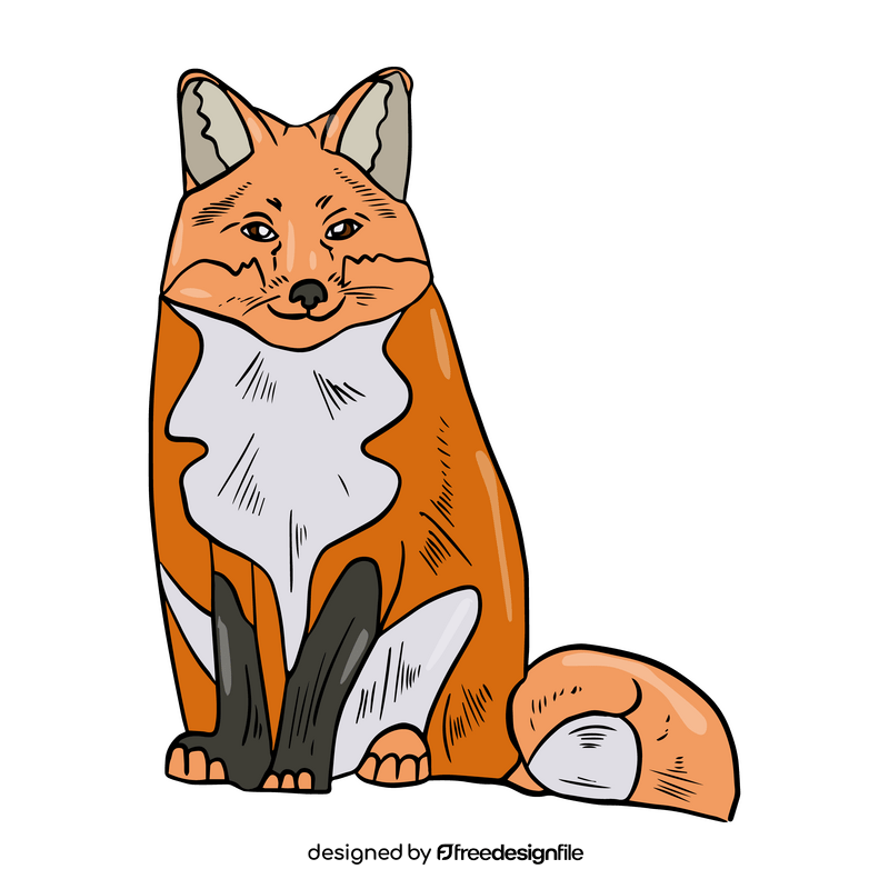 Cute fox illustration clipart