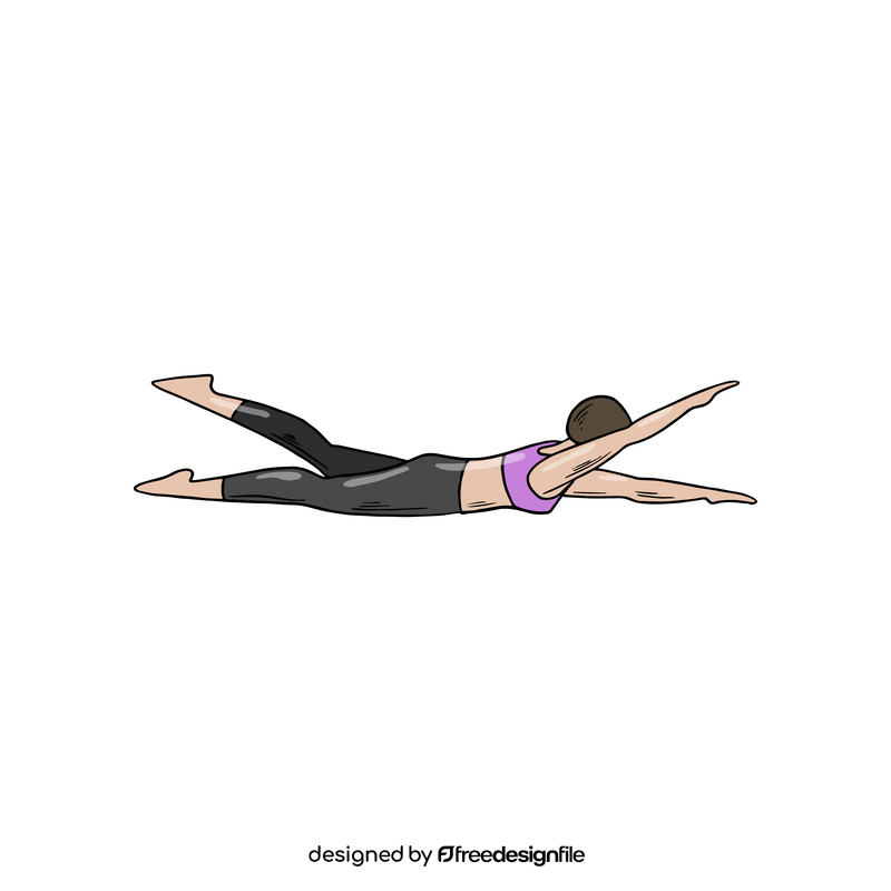 Woman doing exercises clipart