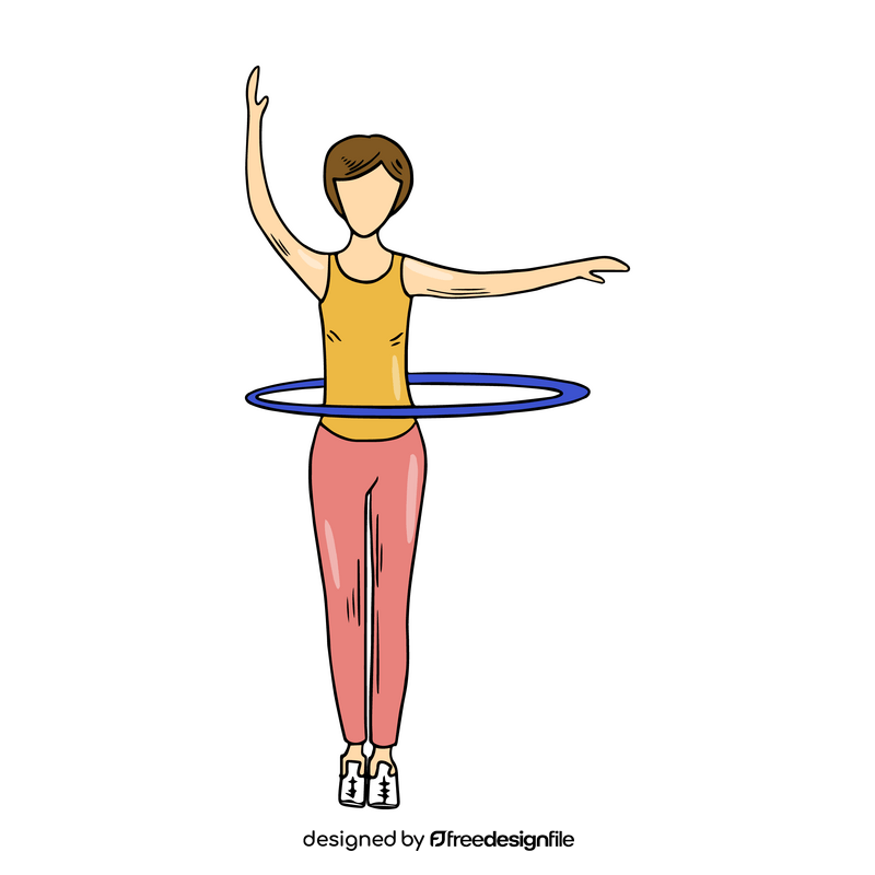 Woman hula hooping clipart vector free download