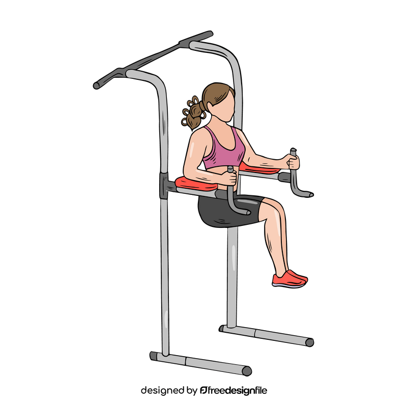 Girl at gym drawing clipart