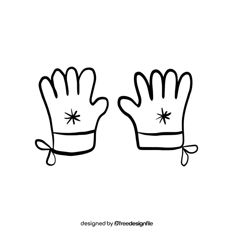 Free cute baby gloves black and white clipart