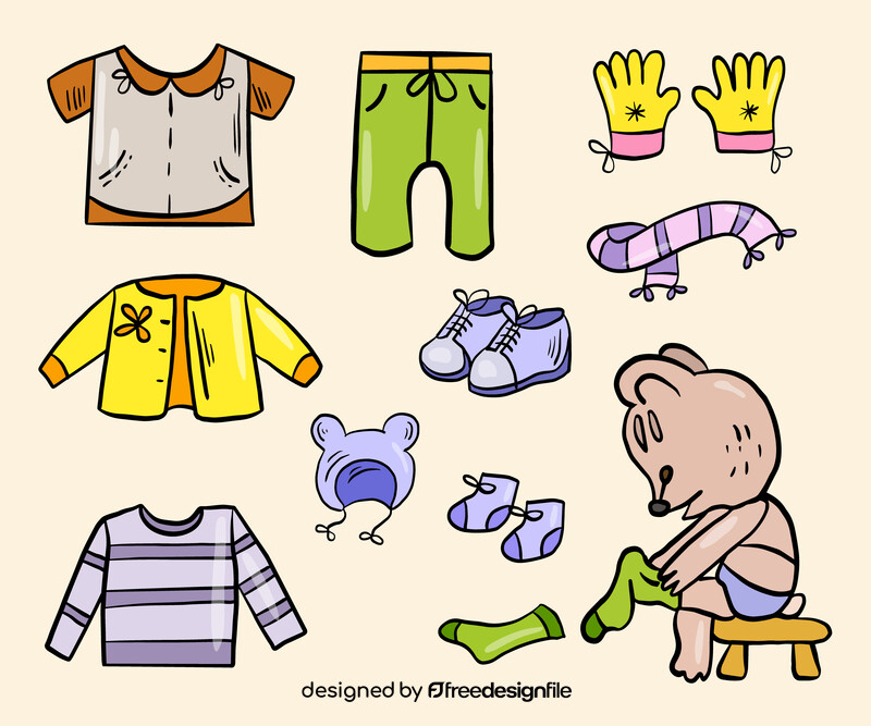 Cute baby clothes vector