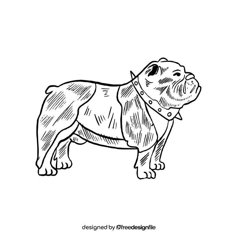 Boxer dog black and white clipart