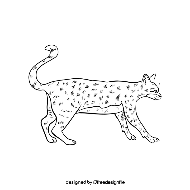 Free cat cartoon black and white clipart