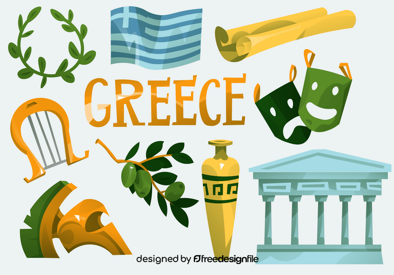 Greece icon set vector