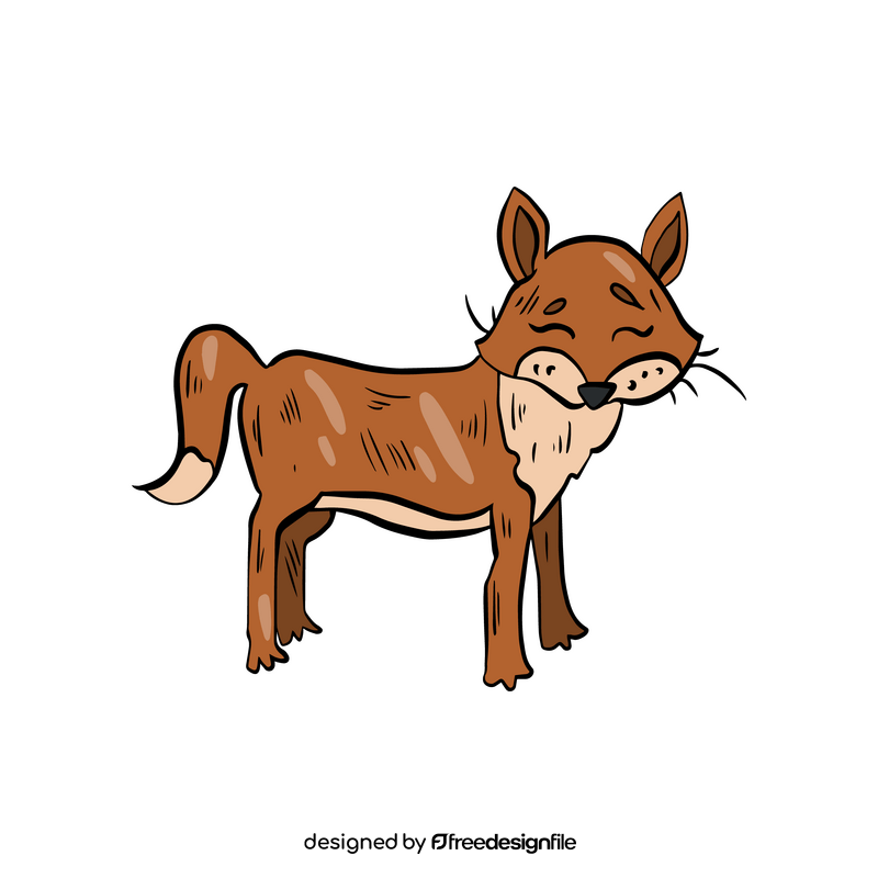Cute fox drawing clipart