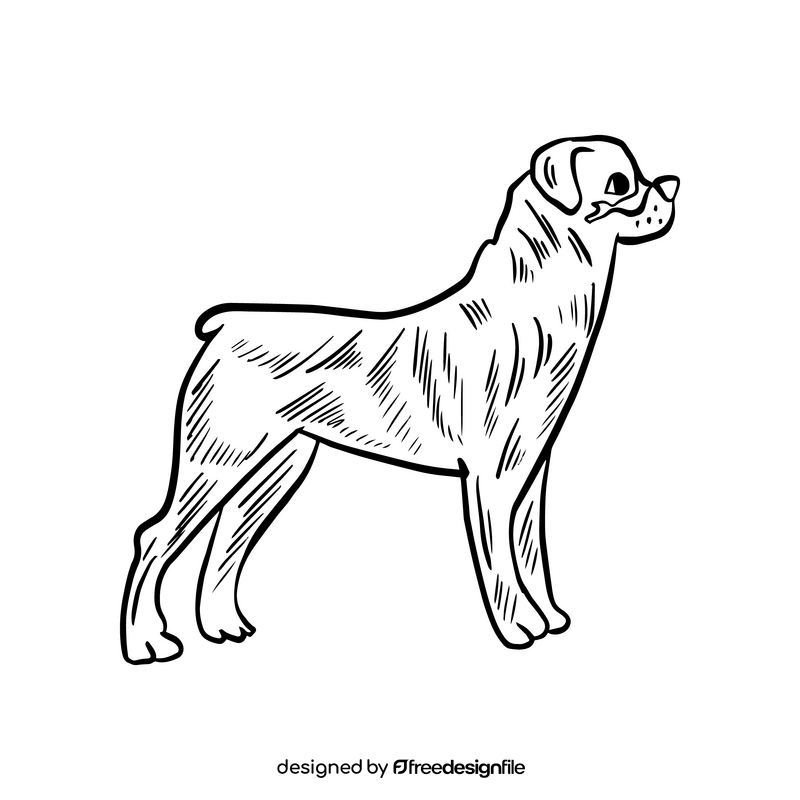 Dog black and white clipart