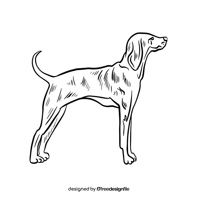 Dog black and white clipart