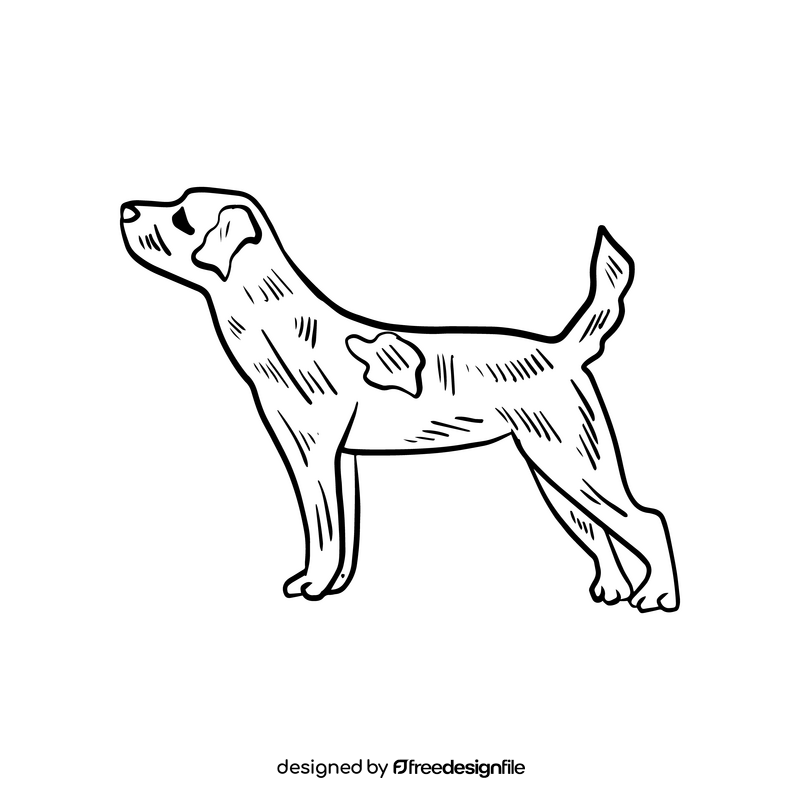 Dog cartoon pet black and white clipart